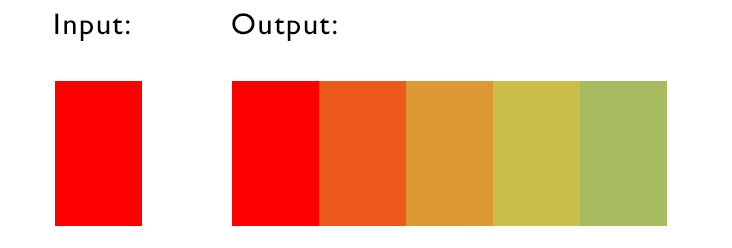Examples of palettes generated using input color