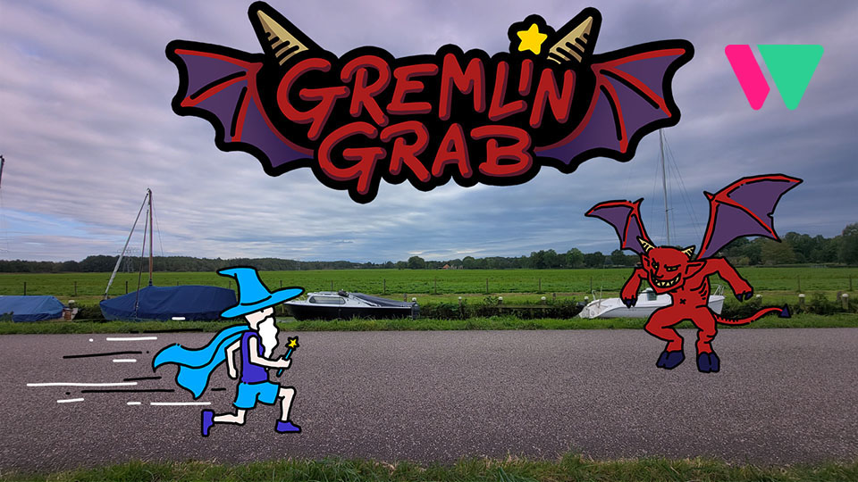 Gremlin Grab, an augmented reality shooter, in which the player is a wizard who runs around banishinig little mischievous devils - Josien Vos Portfolio