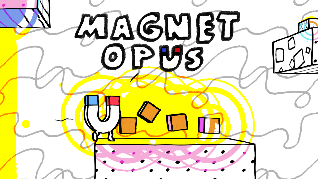 Magnet Opus is a simple platformer in which the bright visuals lean heavily on the thick wobbly outlines of objects, and bright pops of colour. Made for Global Game Jam 2022 - Josien Vos Portfolio